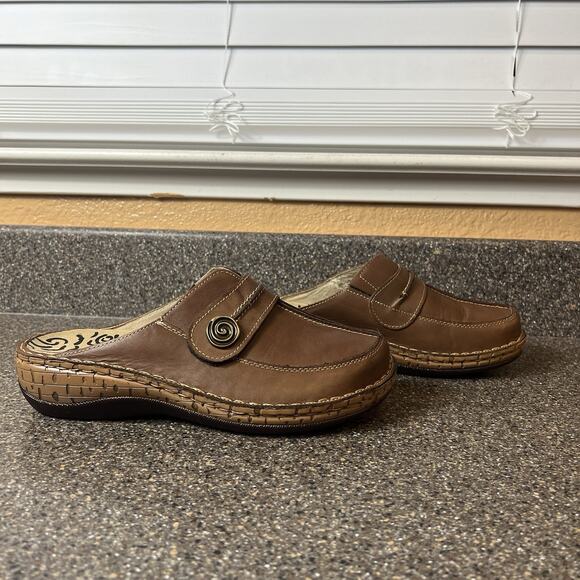 Propet Clogs Brown Leather Womens Sz 8.5 M(B) Comfort Casual Mule Slip Resistant - Picture 4 of 11
